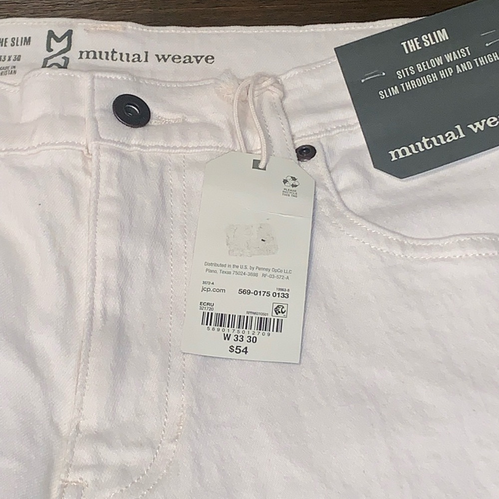 Mutual Weave: Pants Slim 33 X 30: Sits Just Below The Waist & Slim Hip & Thighs - Picture 6 of 10